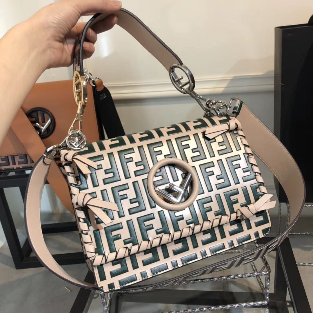 Fendi KAN I LOGO Handbag medium 8BT284 green