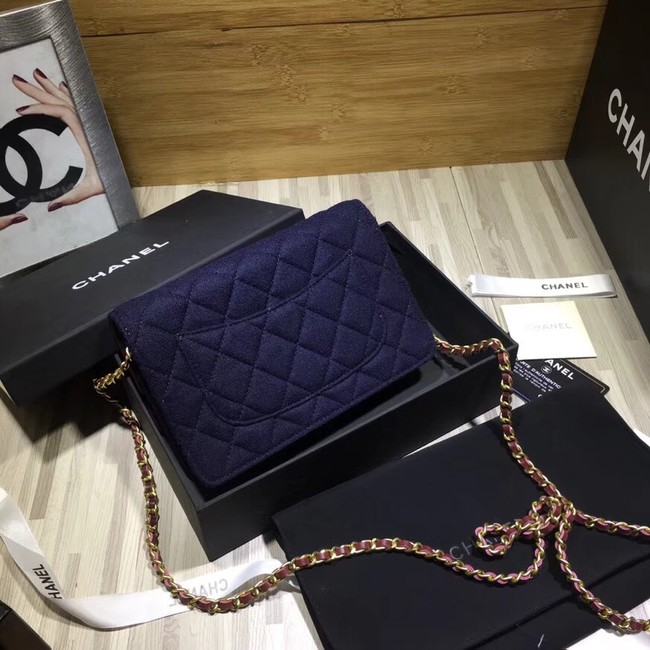 CHANEL Wallet on Chain A70334 Navy Blue