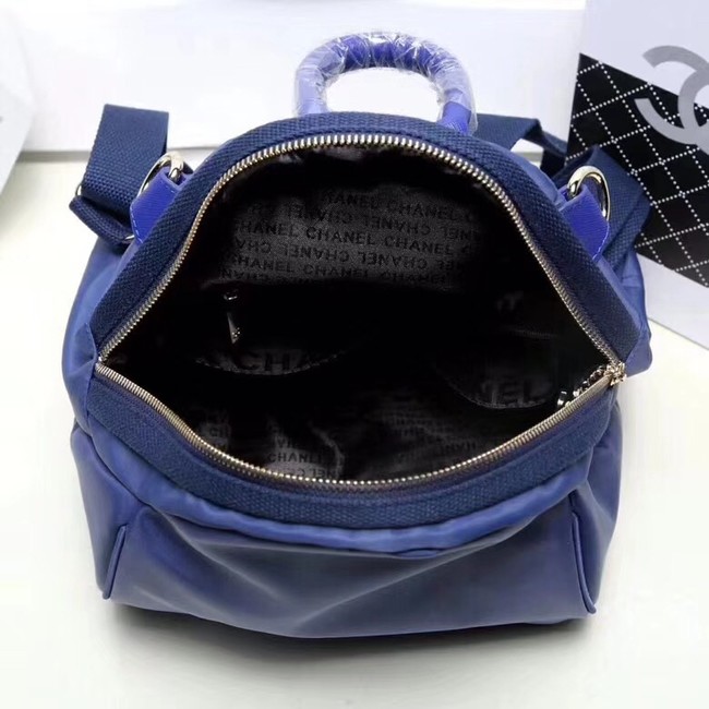 Chanel nylon Backpack A696814 blue