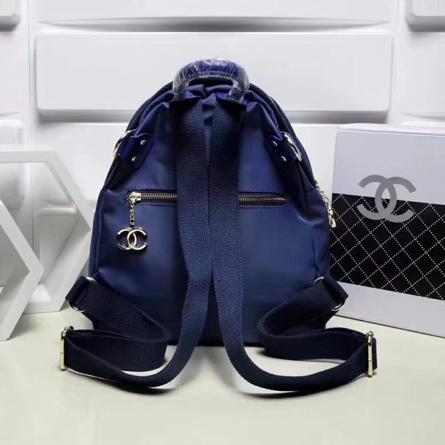 Chanel nylon Backpack A696814 blue