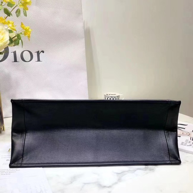 DIOR BOOK TOTE BAG IN PRINTED CALFSKIN M941 BLACK	