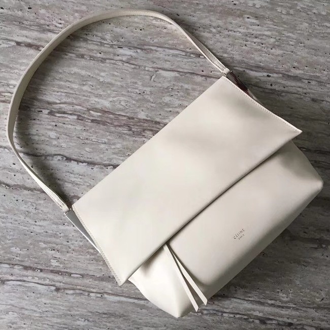 Celine calf leather Shoulder Bag 90054 white