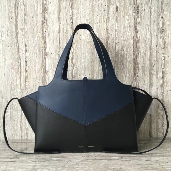 Celine calf leather Tote Bag 43341 Royal Blue&black