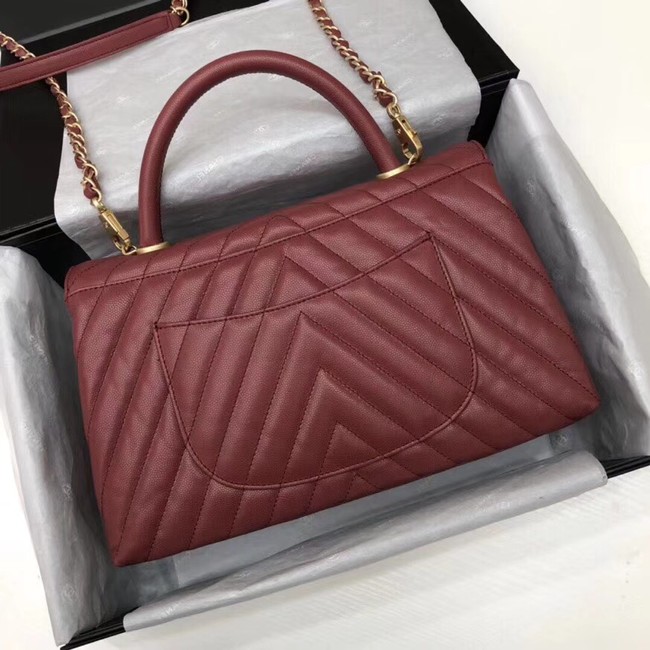 Chanel Flap Bag with Top Handle A92991 fuchsia