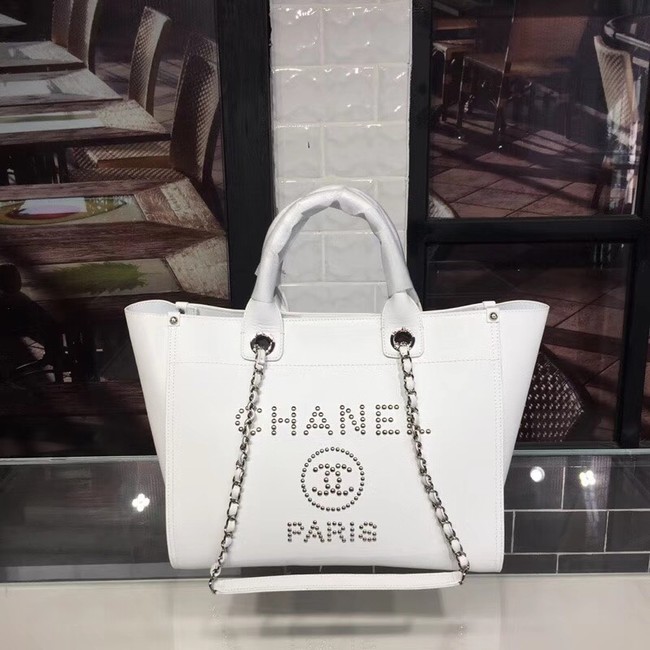 Chanel original Calfskin Leather Tote Bag 78900 white