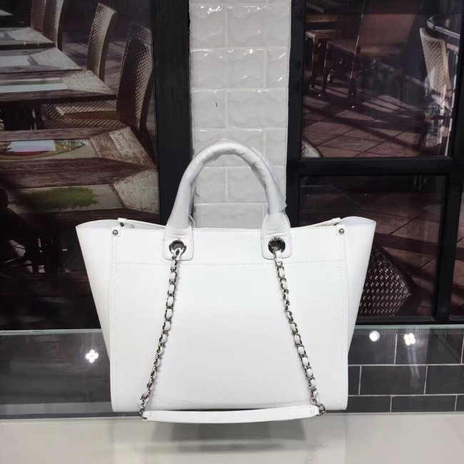 Chanel original Calfskin Leather Tote Bag 78900 white