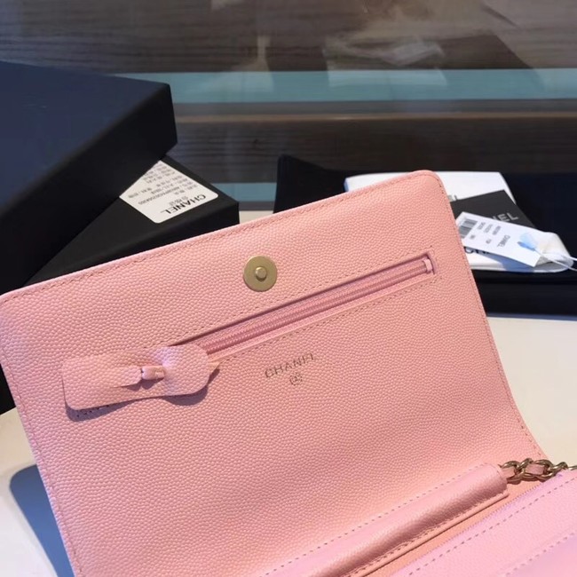 BOY CHANEL Original Wallet on Chain A80287 Pink