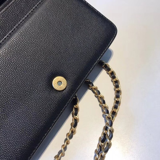 BOY CHANEL Original Wallet on Chain A80287 black