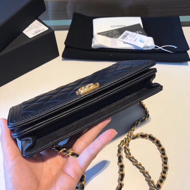 BOY CHANEL Original Wallet on Chain A80287 black