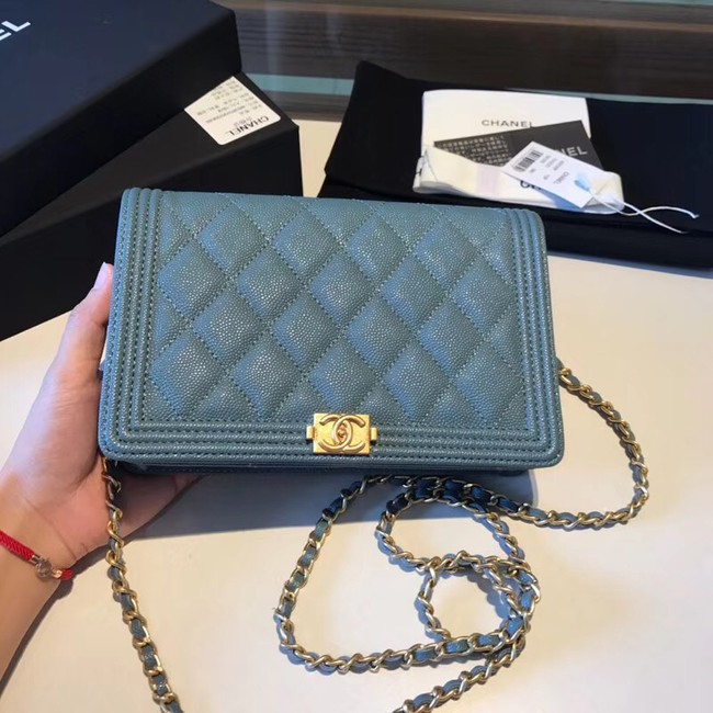 BOY CHANEL Original Wallet on Chain A80287 blue