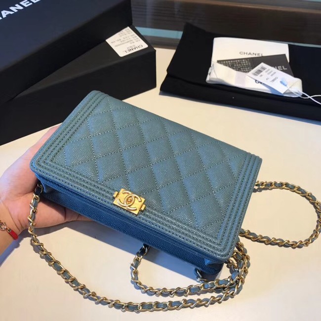 BOY CHANEL Original Wallet on Chain A80287 blue