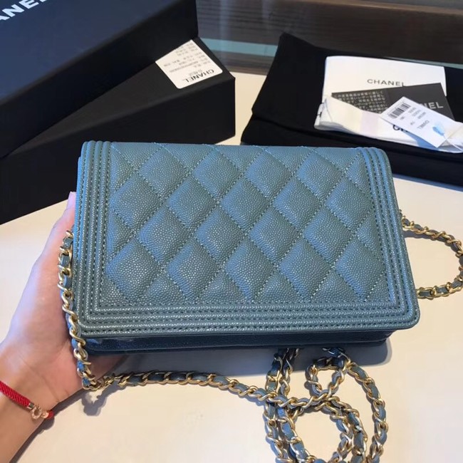 BOY CHANEL Original Wallet on Chain A80287 blue