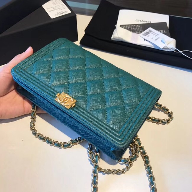 BOY CHANEL Original Wallet on Chain A80287 green