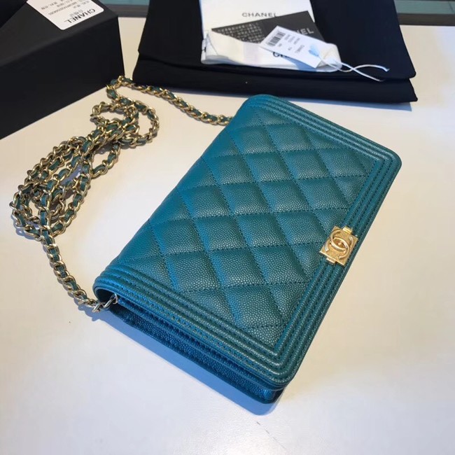 BOY CHANEL Original Wallet on Chain A80287 green