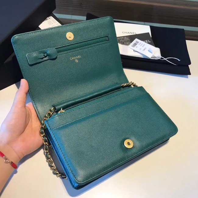 BOY CHANEL Original Wallet on Chain A80287 green