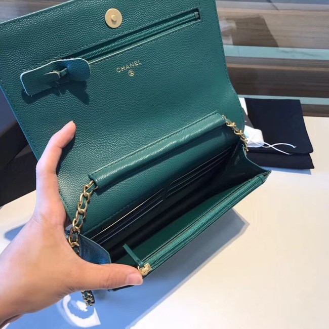 BOY CHANEL Original Wallet on Chain A80287 green