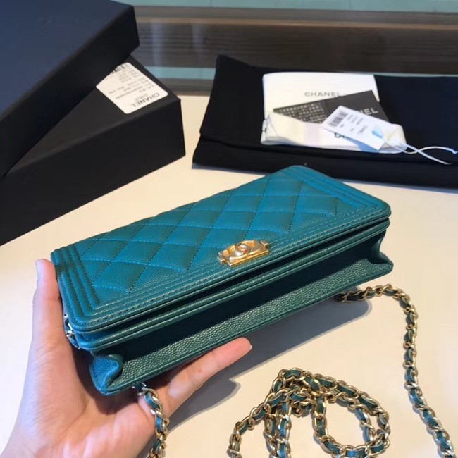 BOY CHANEL Original Wallet on Chain A80287 green