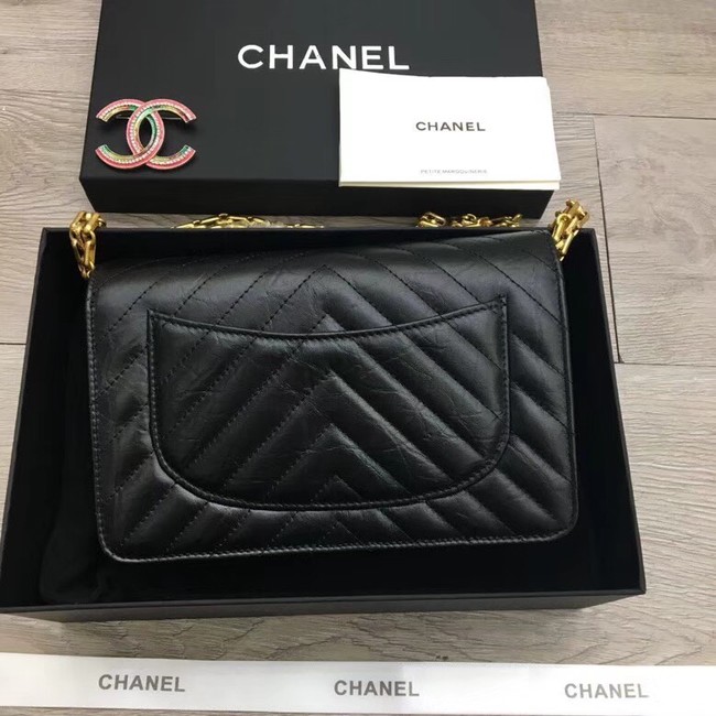 Chanel 2.55 Wallet on Chain A70328 black