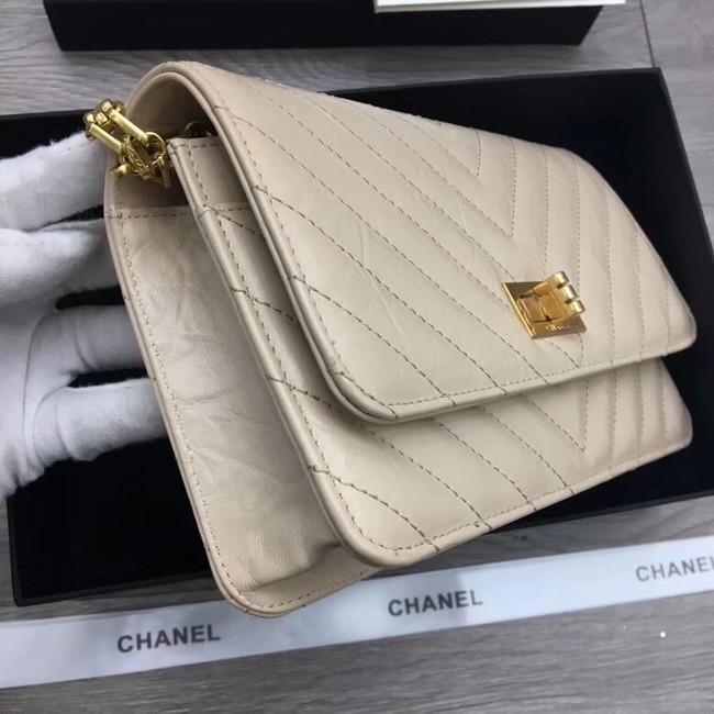 Chanel 2.55 Wallet on Chain A70328 creamy-white