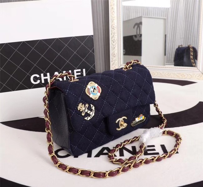 Chanel Mini Flap Bag A1116 Navy Blue