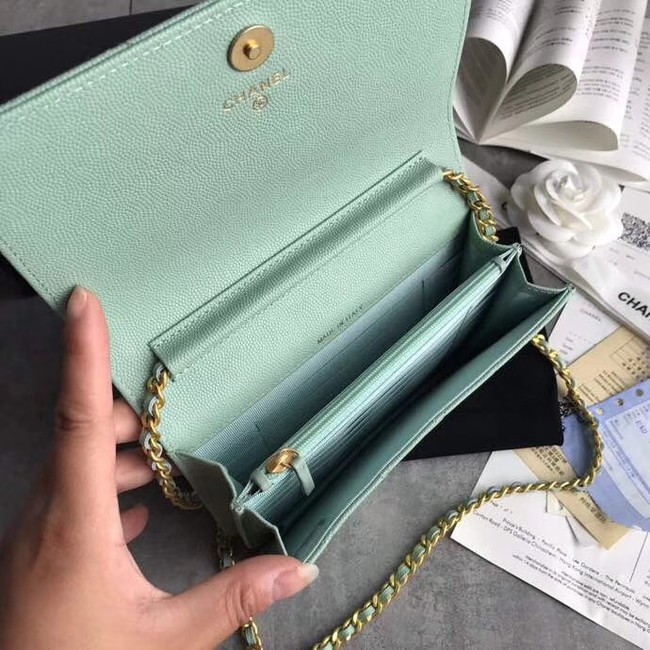 BOY CHANEL Clutch with Chain A84433 green