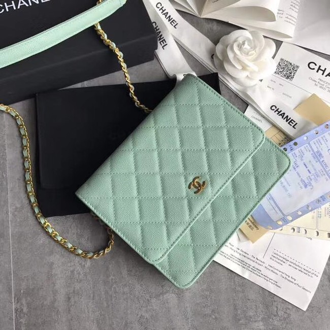 BOY CHANEL Clutch with Chain A84433 green