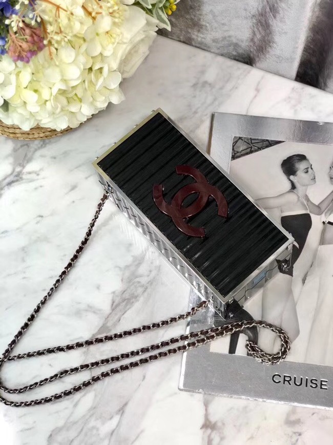 Chanel Minaudiere Resin & Silver-Tone Metal A94670 Black