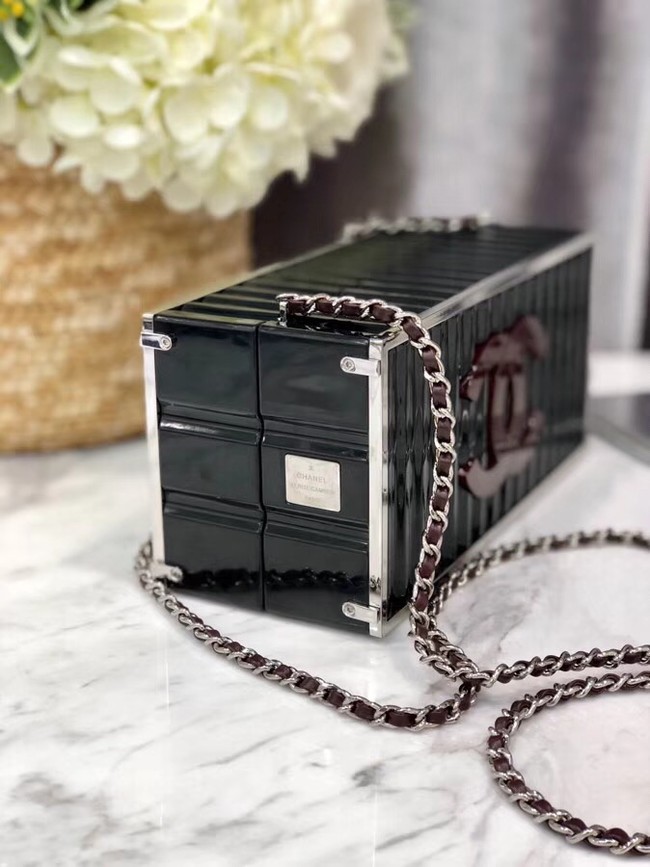 Chanel Minaudiere Resin & Silver-Tone Metal A94670 Black