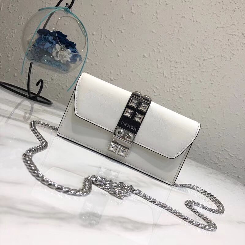 Prada Elektra Leather Mini Bag 1ZH061 white