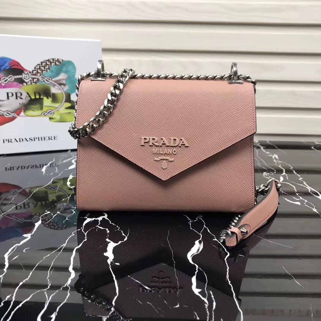 Prada Monochrome Saffiano leather bag 1BD127 light pink