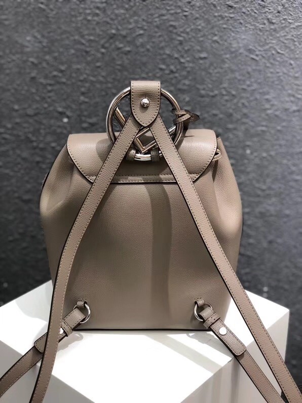 FENDI Kan I Leather knapsack 2570 grey