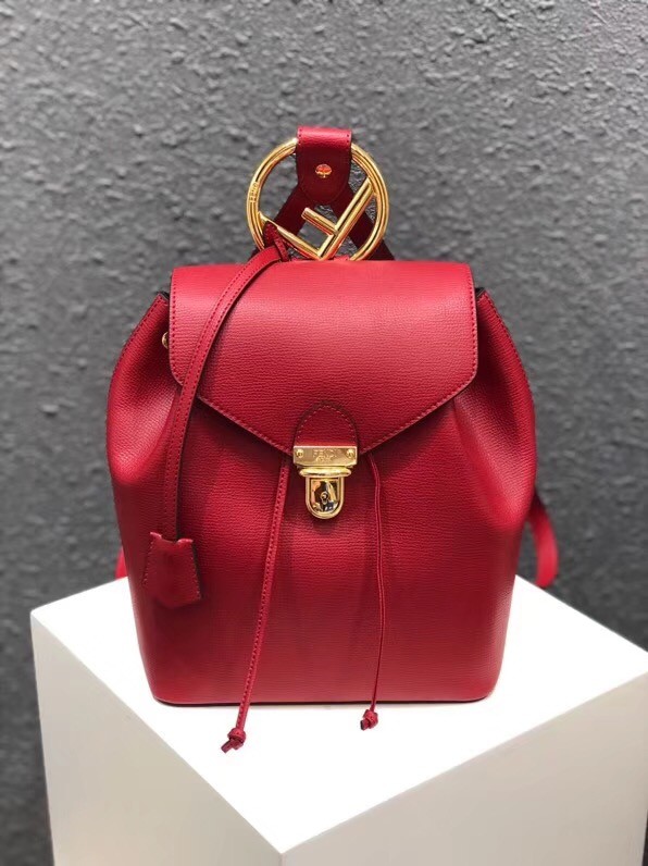 FENDI Kan I Leather knapsack 2570 red