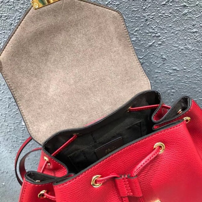 FENDI Kan I Leather knapsack 2570 red