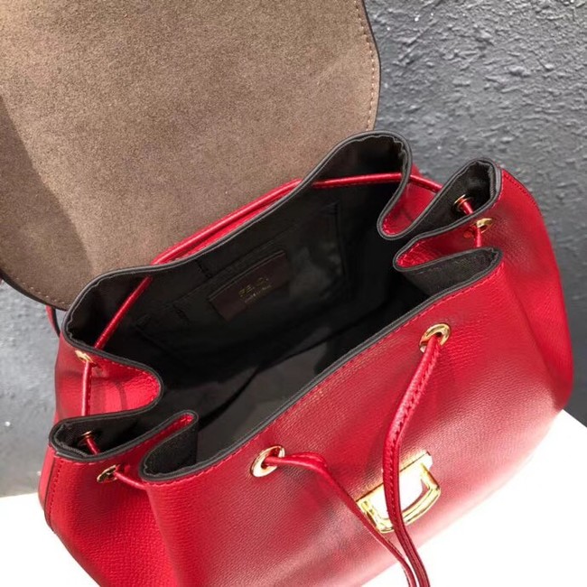 FENDI Kan I Leather knapsack 2570 red