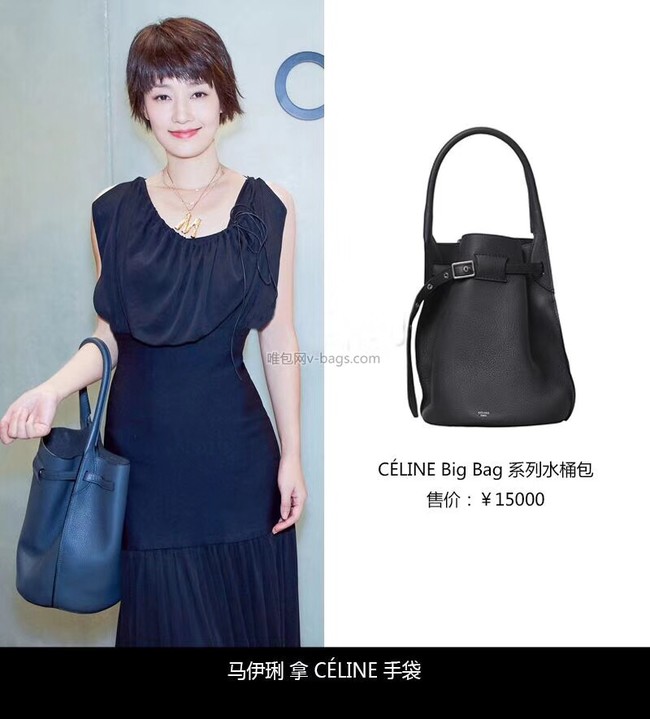 CELINE BIG BAG BUCKET IN SUPPLE GRAINED CALFSKIN 55427 black