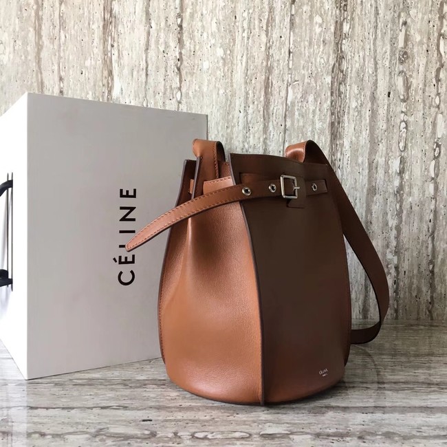 CELINE BIG BAG BUCKET IN SUPPLE GRAINED CALFSKIN 55428 Camel