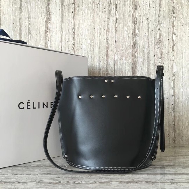 CELINE CLASP BUCKET IN SMOOTH CALFSKIN 55423 black