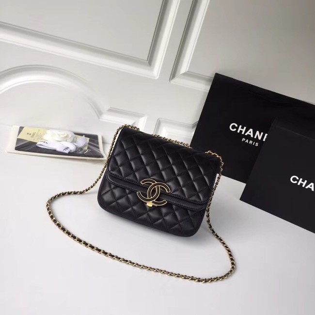 Chanel Original Flap Bag Lambskin & Gold-Tone Metal A57277 black