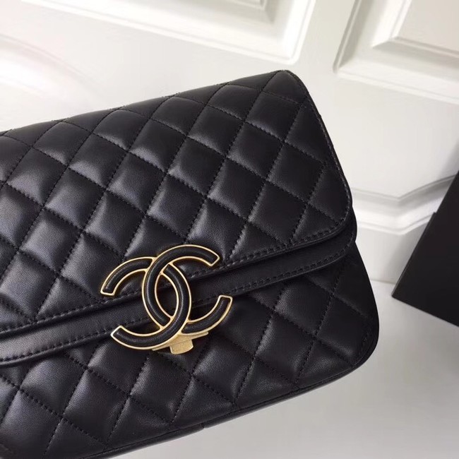 Chanel Original Flap Bag Lambskin & Gold-Tone Metal A57277 black