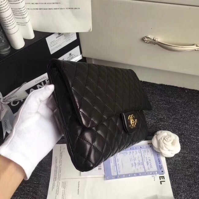 CHANEL Original Clutch Lambskin A57650 black