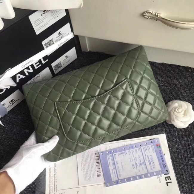 CHANEL Original Clutch Lambskin A57650 green