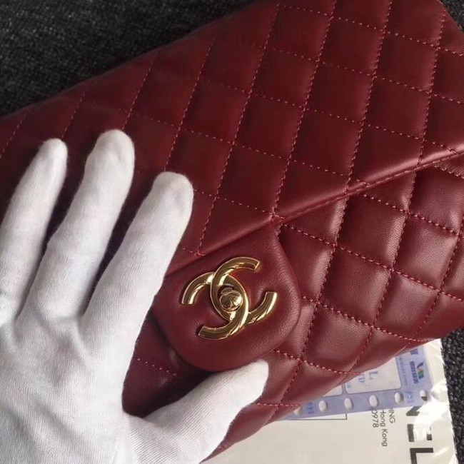 CHANEL Original Clutch Lambskin A57650 red