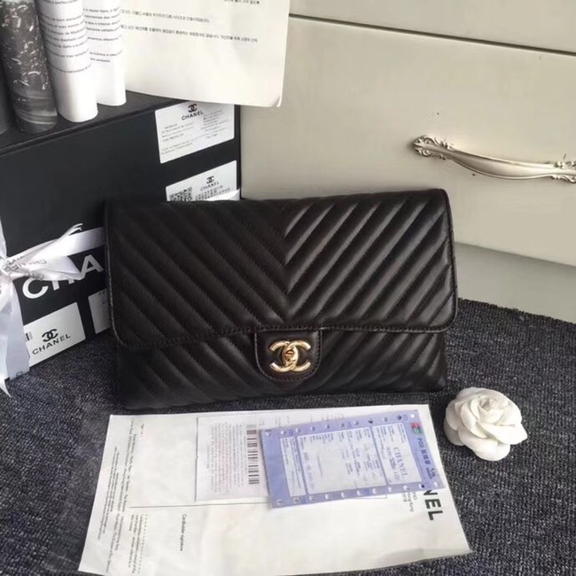 CHANEL Original Clutch Lambskin V57650 black