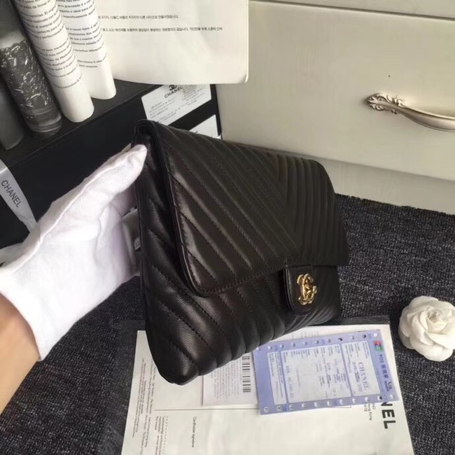 CHANEL Original Clutch Lambskin V57650 black