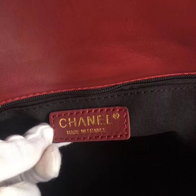 CHANEL Original Clutch Lambskin V57650 red