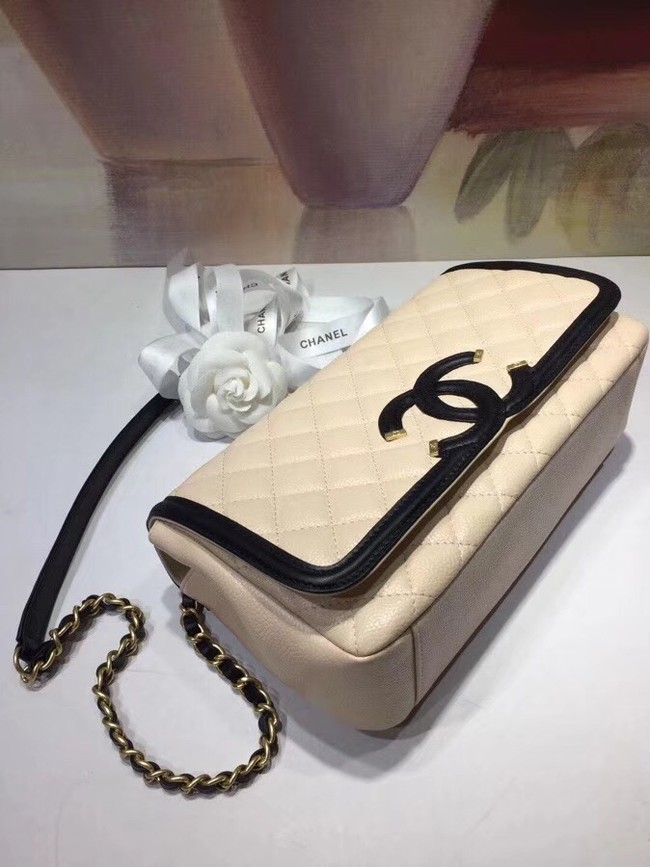 CHANEL Original Clutch with Chain A85533 creamy-white