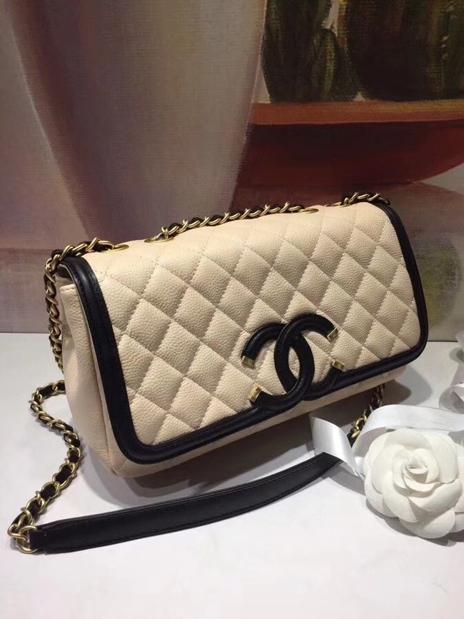 CHANEL Original Clutch with Chain A85533 creamy-white