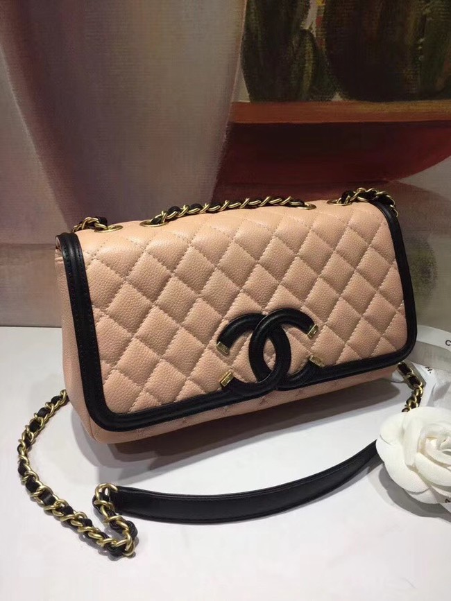 CHANEL Original Clutch with Chain A85533 light pink