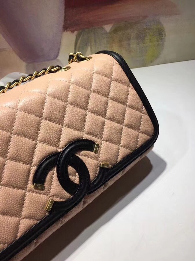 CHANEL Original Clutch with Chain A85533 light pink