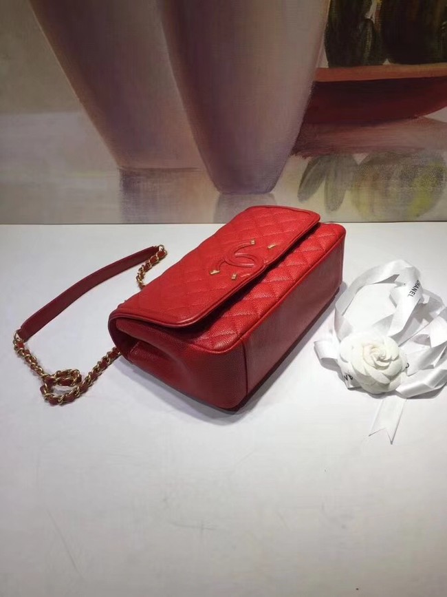 CHANEL Original Clutch with Chain A85533 red